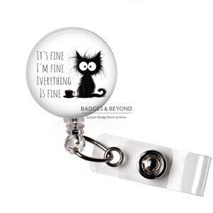 😅🔥 It’s Fine I’m Fine Everything Is Fine Badge Reel | Funny Retractable ID Hol